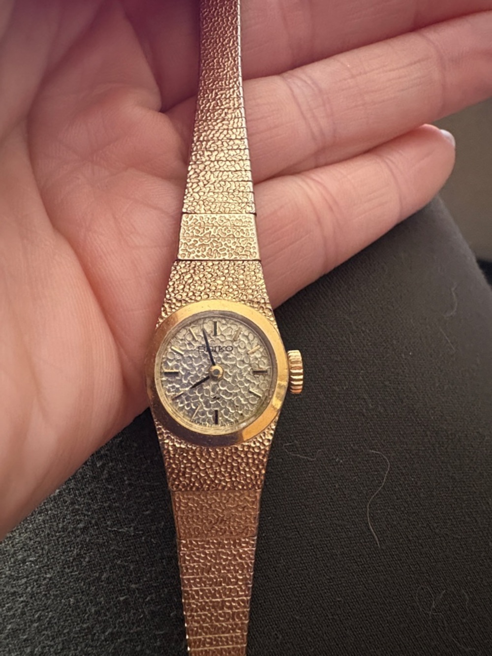 Vintage 1970’s Seiko Gold-Tone Textured Bracelet Watch